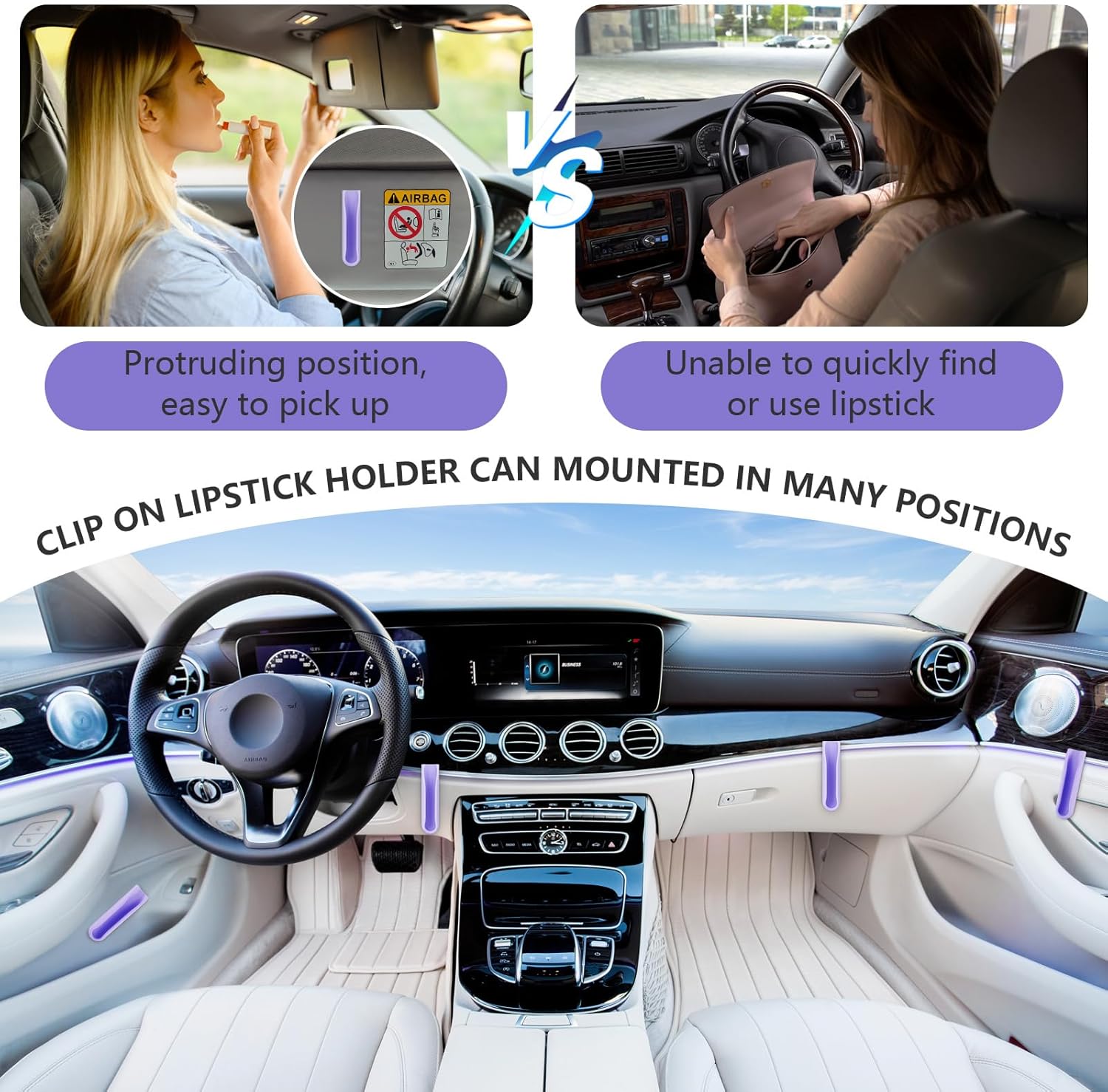 NBOOCUP 2 Pack Silicone Lip Balm Holder, Chapstick Holder for Cell Phone & Car Accessories, Stick On Rhode Phone Case Compatible with iPhone and Android Phone, Lip Gloss Phone Case, (Purple)-1