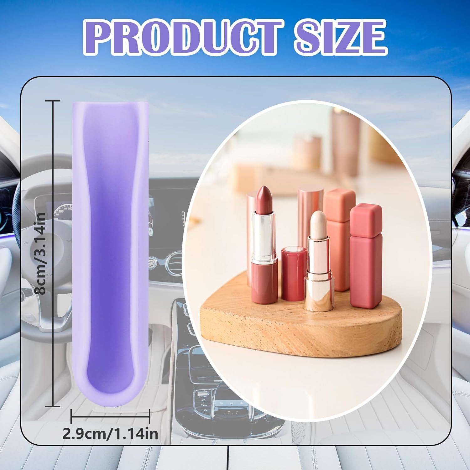 NBOOCUP 2 Pack Silicone Lip Balm Holder, Chapstick Holder for Cell Phone & Car Accessories, Stick On Rhode Phone Case Compatible with iPhone and Android Phone, Lip Gloss Phone Case, (Purple)-5