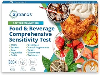 Comprehensive Food & Beverage Sensitivity Test Kit for Adults & Kids, 854 Items Tested, at-Home Intolerance Testing, Hair Analysis, Results in 5 Days