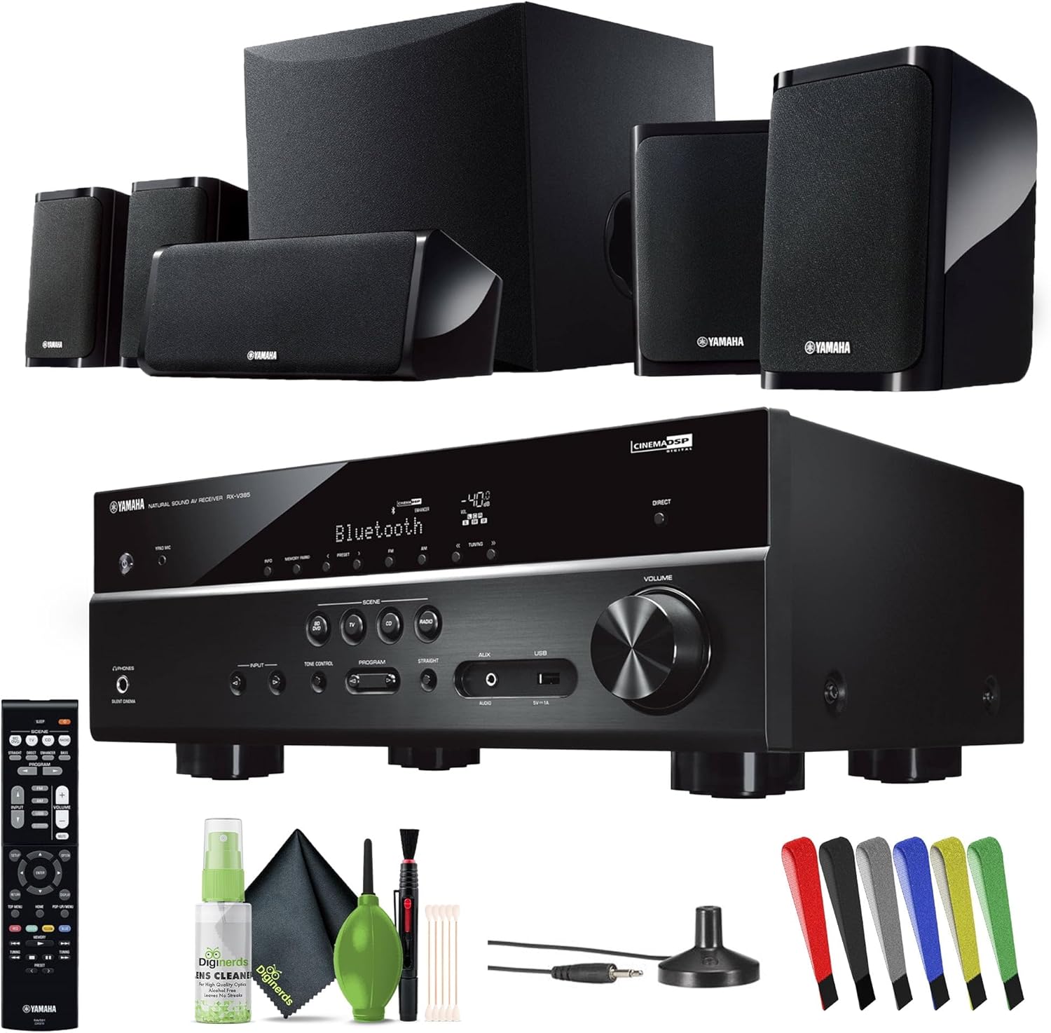 YAMAHA Audio YHT-4950U 4K Ultra HD 5.1-Channel Home Theater System with 8" 50W RMS Powered Subwoofer Speakers, AV Receiver, True Surround Sound with Bluetooth Music Streaming (Black)-6