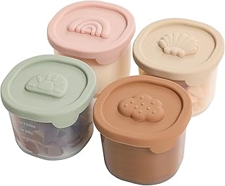 Baby Food Containers Silicone Baby Food Storage Containers for Infants and Toddlers Baby Food Jars Silicone Baby Food Container Freezer Safe Reusable Baby Food Containers with Lids 4PK