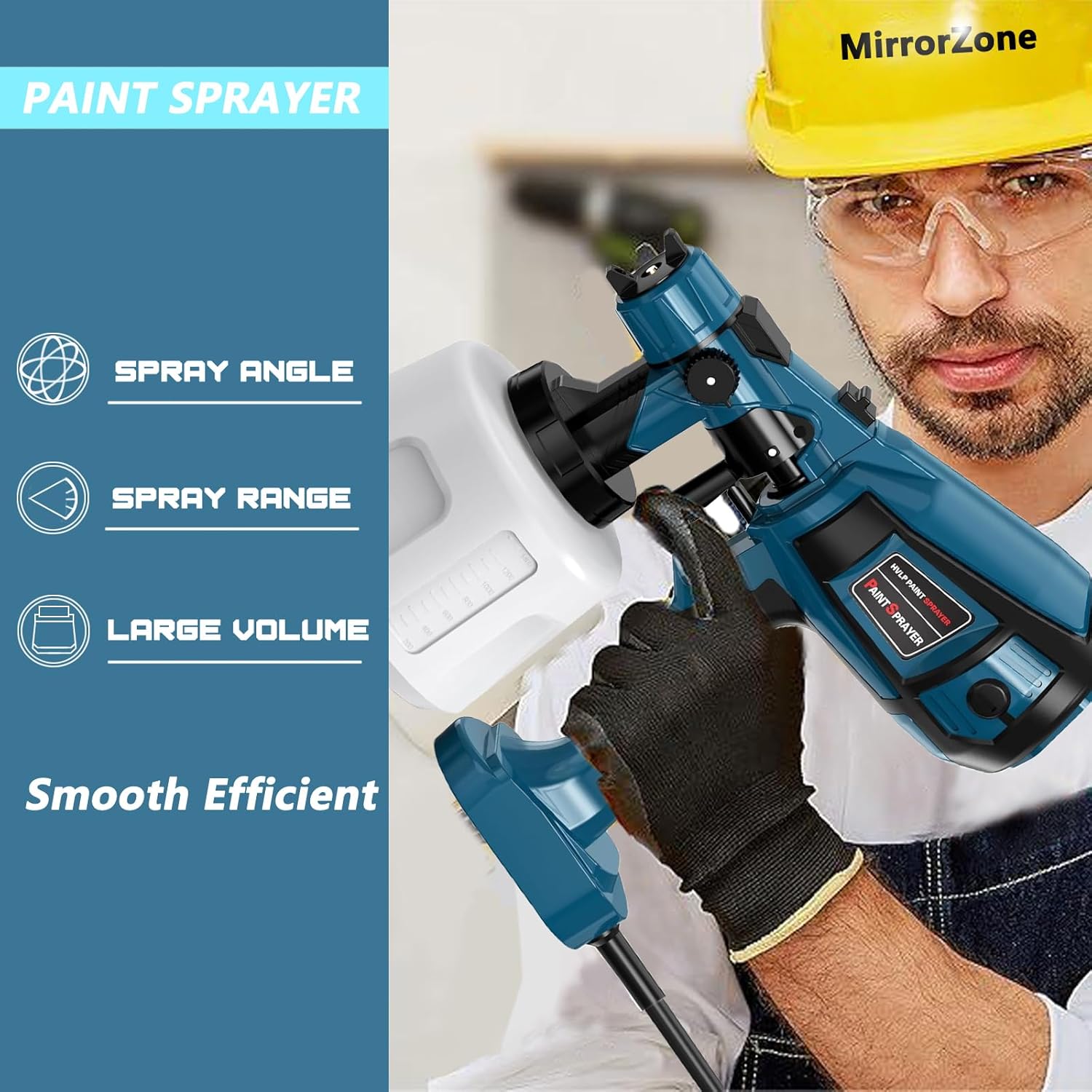 Paint-Sprayer-1000W-High-Power-Electric-Spray-Paint-Gun 1400ml High Capacity Container Easy to Clean for House Home Furniture Cabinets Fence Door Chairs Blue-1