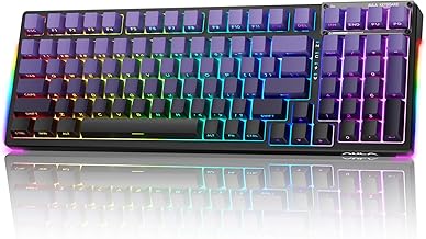 AULA 99 Keys Mechanical Keyboard, Tri-Mode BT5.0/2.4GHz/USB-C Hot Swappable Custom Gaming Keyboard, Pre-lubed Linear Switches Gasket Structure Creamy Keyboard with Number Pad RGB for PC Xbox PS5 MAC