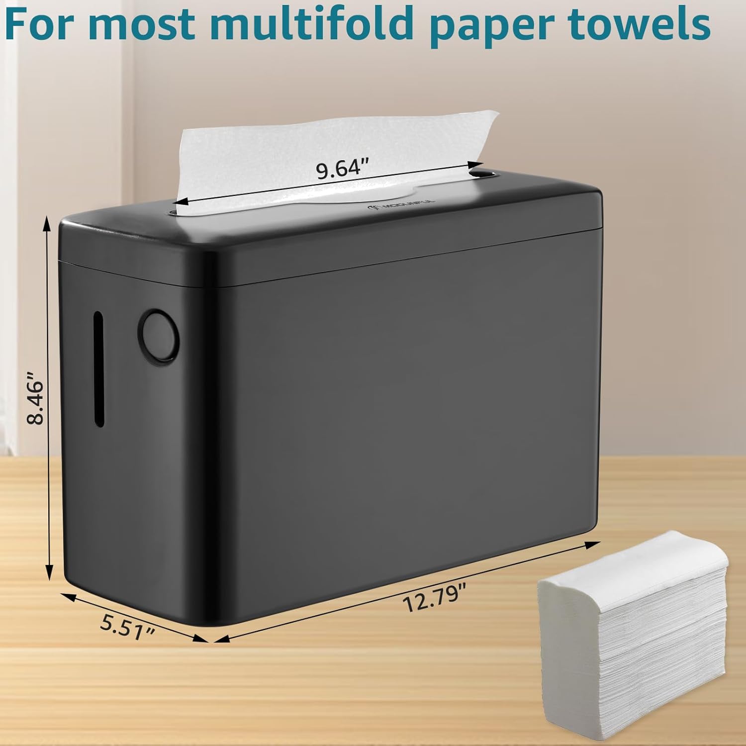 Paper Towel Dispenser Countertop, Modunful Bathroom Hand Towel Dispenser Commercial Multifold Trifold Paper Towels Dispenser for Home Kitchen Restaurant(Black)-6