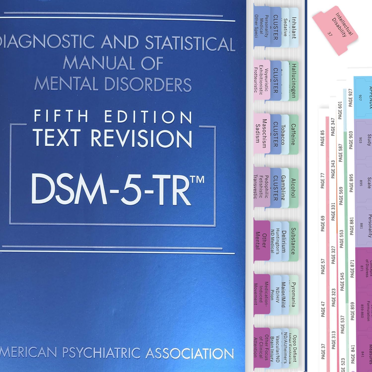 Upgraded DSM-5-TR 2022 Index Tabs - Joyfulmap 94 Printed DSM-V-TR Tabs, 100 Total with Alignment Guide & Disorders Description Sheet - for Diagnostic and Statistical Manual-0