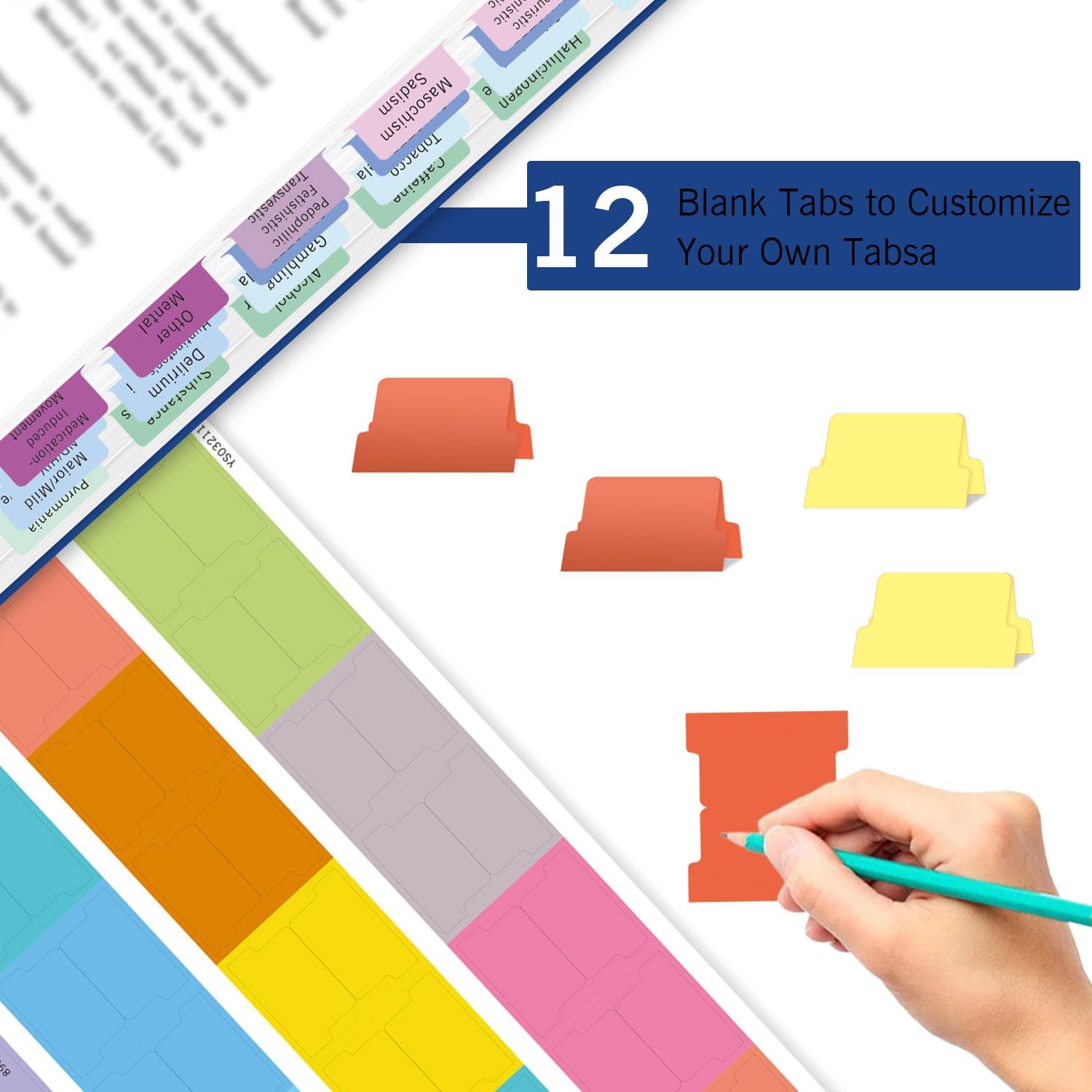 Upgraded DSM-5-TR 2022 Index Tabs - Joyfulmap 94 Printed DSM-V-TR Tabs, 100 Total with Alignment Guide & Disorders Description Sheet - for Diagnostic and Statistical Manual-4