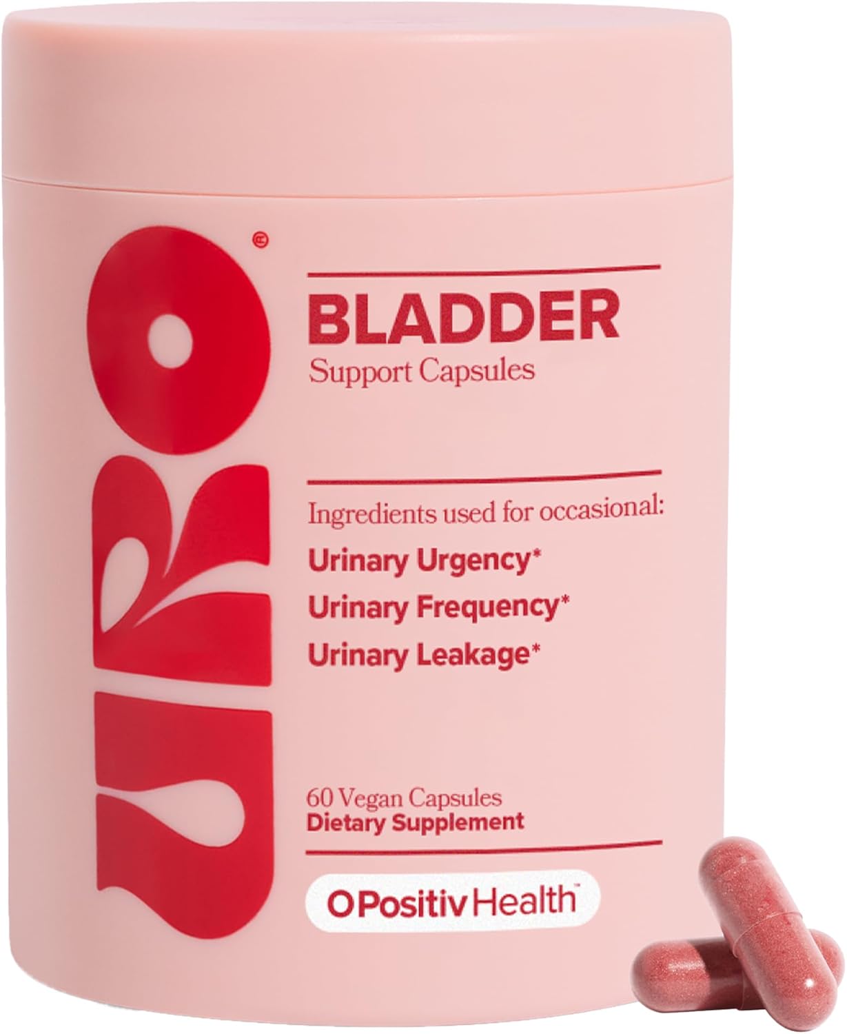 O Positiv URO Bladder Control Supplement for Urinary Urgency, Urinary Frequency, Urinary Leakage with Pumpkin Seed Extract, Soy Germ Extract, Saw Palmetto, 30 Servings (Pack of 1)-0