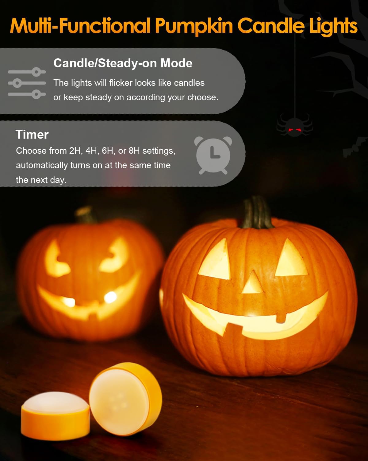 Luditek Pumpkin Carving Kit, 17 PCS Professional Stainless Steel Pumpkin Carving Tools with 3 Electronic Candles Lights and 10 Stencils, Jack-O-Lanterns Cutting Halloween Gifts for Adults-3