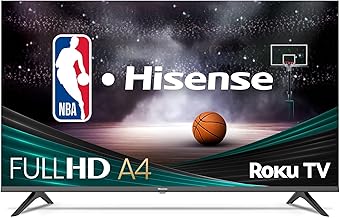 Hisense 40-Inch Class A4 Series FHD 1080p Smart Roku TV with Alexa Compatibility (40A4NR, 2024 Model) - Dolby Audio, Slim Bezel Design, Google Assistant