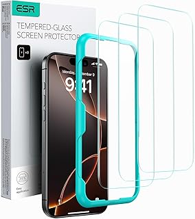 ESR 3 Pack for iPhone 16 Pro Screen Protector, [9H Hardness] [Military Grade Shatterproof] Tempered Glass Film with Easy Installation Tool, HD Clear, Scratch Resistant