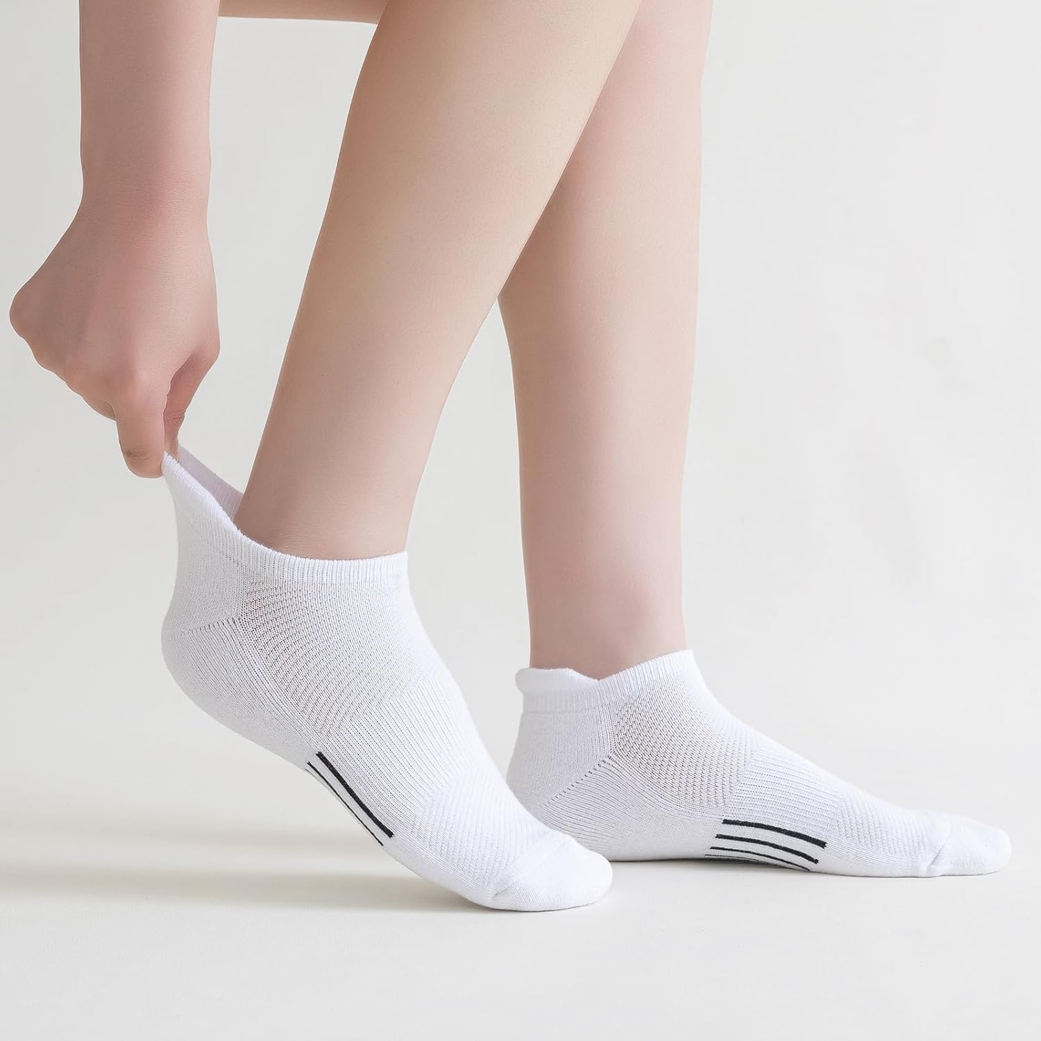 Womens Socks Ankle Socks Cotton Sports Socks 6 Pairs Breathable Anti-Blister Cushioned Running Socks 6-8/8-10-8