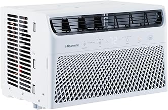 Hisense AHW0823CW1W 8,000 Smart Air Conditioner with Wi-fi Control, Dehumidifier, and Remote, 115V, Window AC Unit for Apartment, Bedroom, Medium Rooms up to 350 Square Feet in White, 8000 BTU