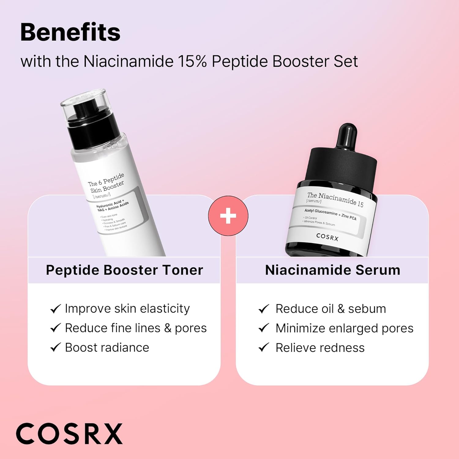 COSRX Niacinamide 15% Peptide Booster Set, Amazon Exclusive, Niacinamide Serum & 6 Peptide Booster Toner, Daily Skincare Duo, Korean Skin Care-3