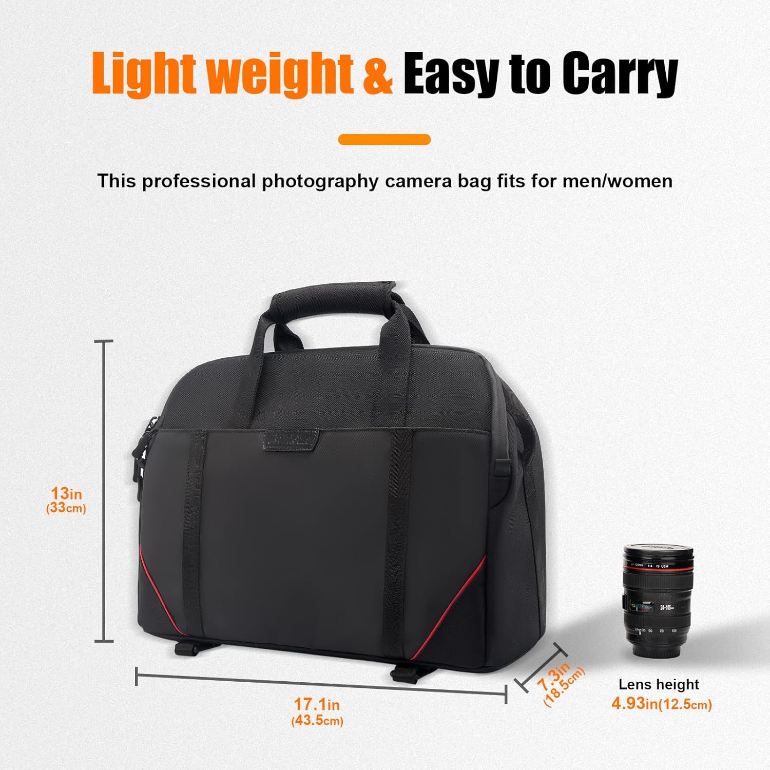 Cwatcun Camera Bag Crossbody, DSLR/SLR/Mirrorless Camera Bags for Photographers with Tripod Holder, Camera Case Compatible with Canon/Nikon/Sony - Medium-6