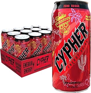 Cypher Wild Fruit Punch Zero Sugar Energy Drink - 3g Whey Protein, 0g Sugar, 260 mg Caffeine, Non-Carbonated, High-Performance, Sugar-Free Drink for Sustained Energy and Focus - 12-Pack, 16 oz Cans