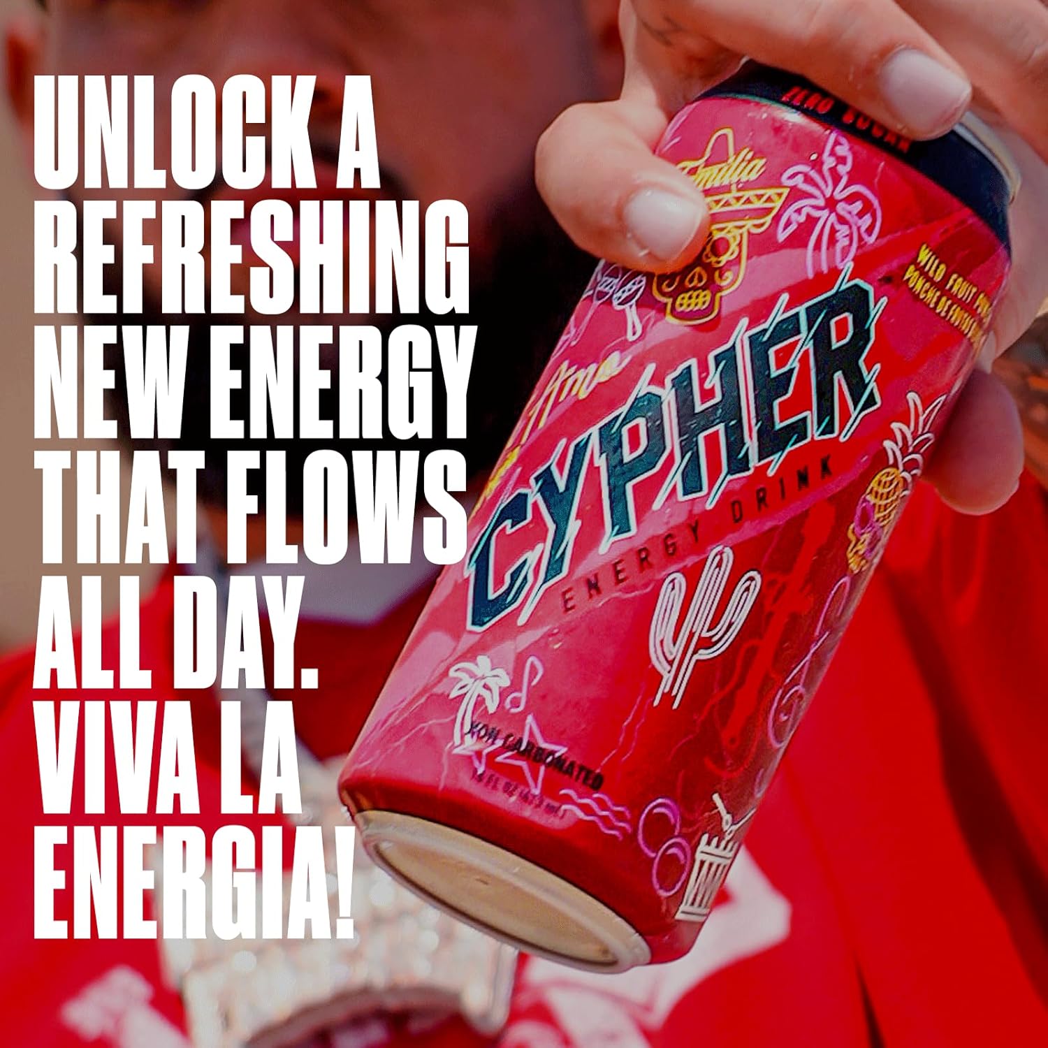 Cypher Wild Fruit Punch Zero Sugar Energy Drink - 3g Whey Protein, 0g Sugar, 260 mg Caffeine, Non-Carbonated, High-Performance, Sugar-Free Drink for Sustained Energy and Focus - 12-Pack, 16 oz Cans-1