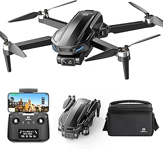 DEERC D65 2 Axis Mechanical Gimbal EIS GPS Drones with Camera for Adults 4K, 249g Foldable FPV Quadcopter Lightweight Drone with 30FPS Video, Brushless Motor, Follow Me, Auto Return, Wind Resistance