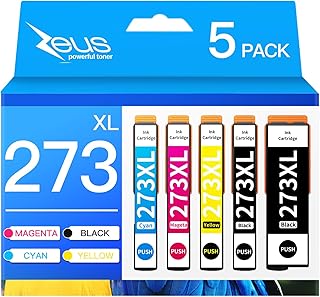 Replacement for Epson 273xl T273XL to use with XP-520 XP-600 XP-610 XP-620 XP-800 XP-810 XP-820 (5 Pack-Black, Cyan, Magenta, Yellow, Photo Black)