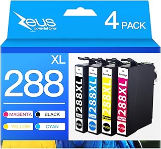 Remanufactured Replacement for Epson 288XL Ink Cartridges Combo Pack T288XL for Expression XP-440 XP-330 XP-340 XP-430 XP-434 Printer (Black, Cyan, Magenta, Yellow, 4-Pack)