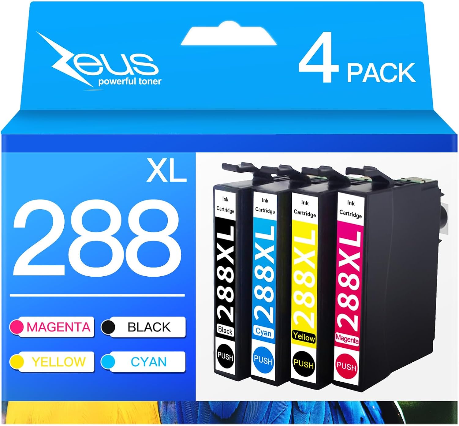 Remanufactured Replacement for Epson 288XL Ink Cartridges Combo Pack T288XL for Expression XP-440 XP-330 XP-340 XP-430 XP-434 Printer (Black, Cyan, Magenta, Yellow, 4-Pack)-0