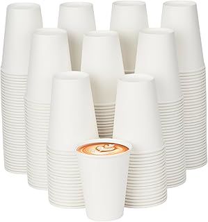 RACETOP Disposable Paper Coffee Cups, Paper Cups, Disposable Coffee Cups for Beverage or Coffee 12 oz 100 pack