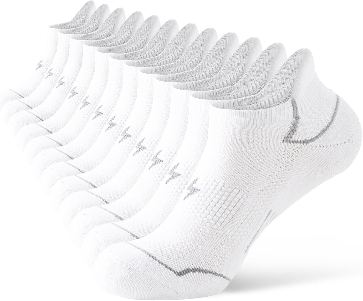 Ankle Socks for Women 6-8 8-10 Running Socks Breathable Anti-Blister Cotton 6 Pairs Sports Cushioned Socks-0