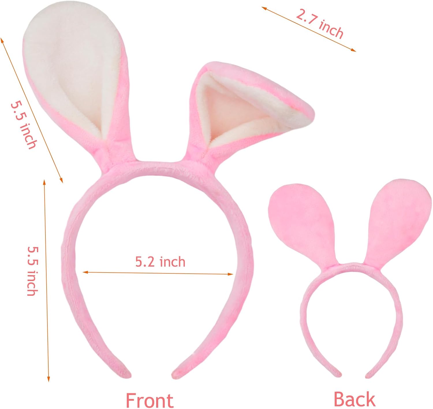 Bunny Ears Headband, Easter Headband, Soft-Touch Rabbit Ear Hairband Bunny Costume Party Accessory-1