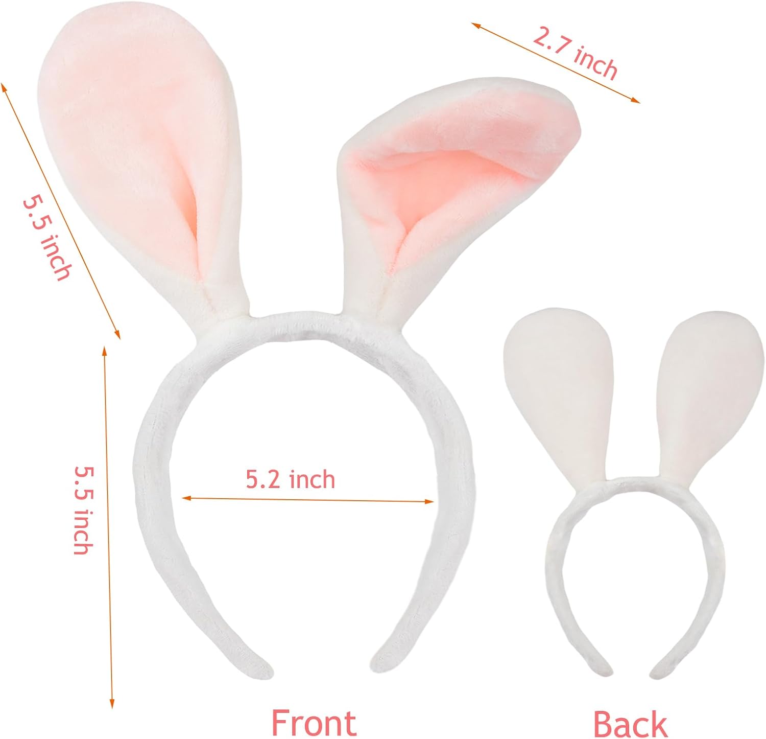 Bunny Ears Headband, Easter Headband, Soft-Touch Rabbit Ear Hairband Bunny Costume Party Accessory-1