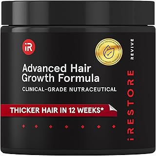 iRestore Advanced Hair Growth Supplement for Women with Lustriva | Hair Vitamins For Faster Hair Regrowth | Best for Hair Loss and Thinning, 1 Month Supply