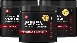 iRestore Advanced Hair Growth Supplement for Women | Hair Vitamins For Faster Hair Regrowth | Best for Hair Loss and Thinning - 3 Pack, 1 Month Supply Each