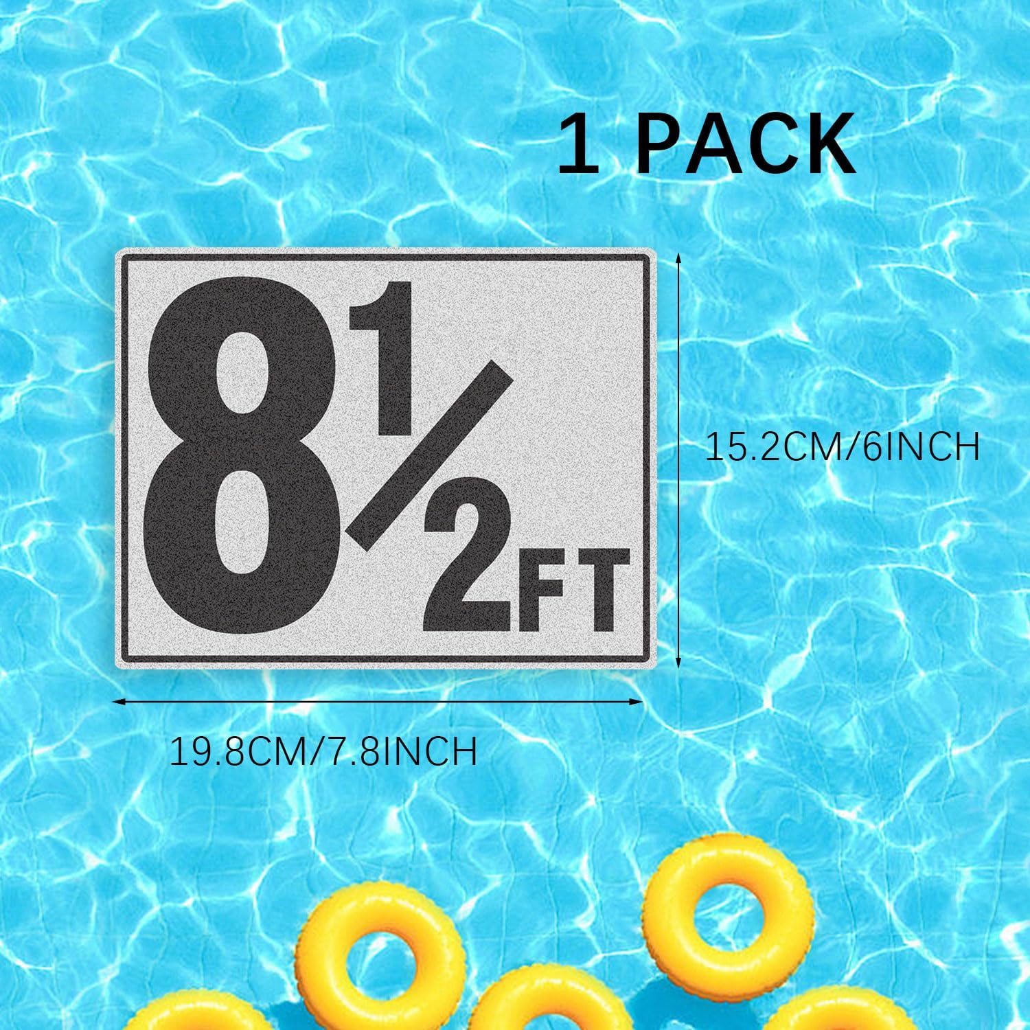 8.5FT Pool Depth Markers - Joyfulmap 1 Pack 6x7.8 IN Vinyl Pool Stickers - Adhesive Swimming Pool Number Markers - Safety Signage for Pool Decks - Waterproof Pool Depth Indicator-3