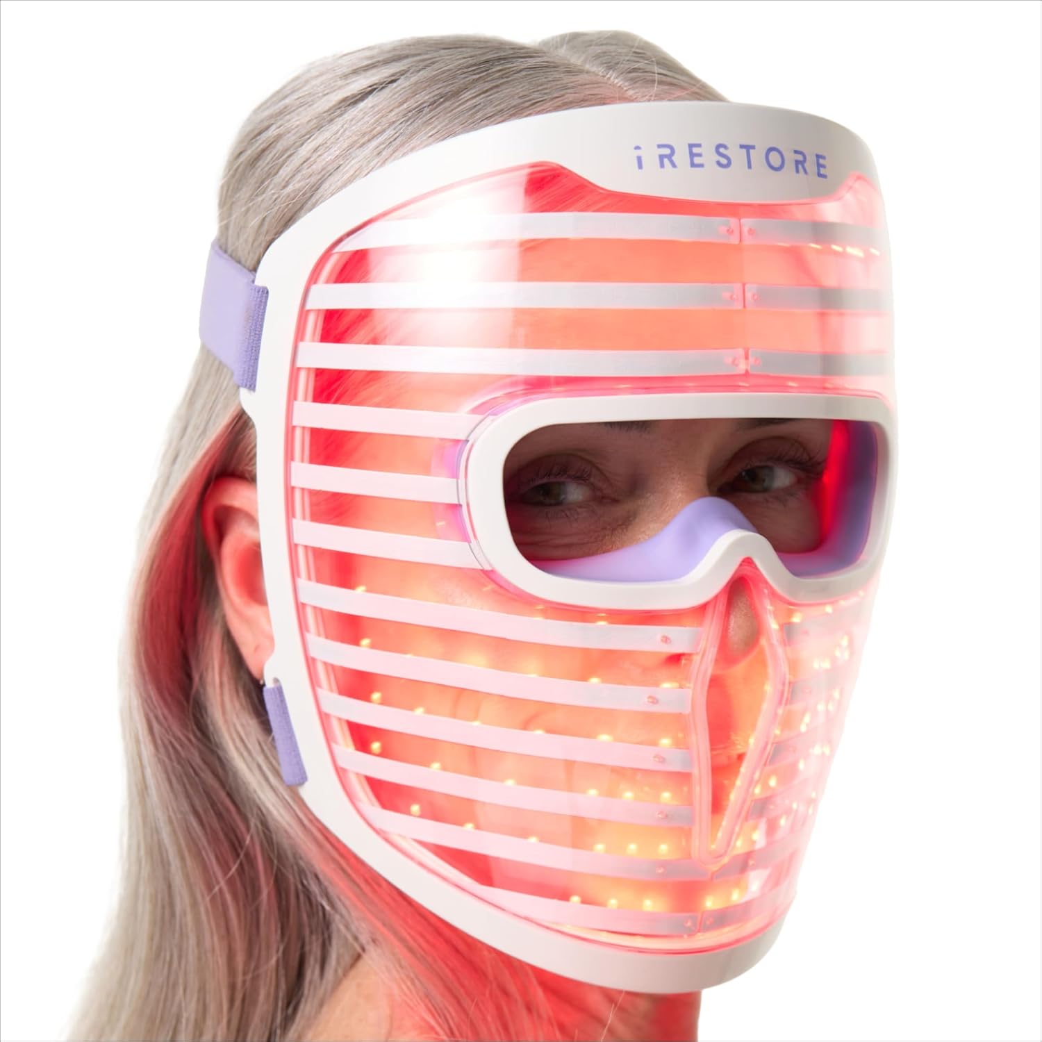 iRestore LED Face Mask Light Therapy | Blue, Infrared & Red Light Therapy for Face | Illumina Skincare Device Facemask - Youthful Radiant Skin with Reduced Wrinkles, Fine Lines | Contour | 360 LEDs-0