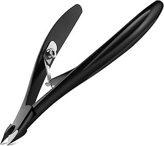 FVION 4mm Jaw Professional Cuticle Nippers, Salon-Quality Cuticle Trimmers for Precision Nail Care, Premium Stainless Steel Cuticle Clipper Cuticle Remover Tool - Black