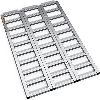 YITAMOTOR Aluminum Tri-Fold Ramp with Treads, 1500 lbs ATV Ramp, Folding Loading Ramp with Load Strap for Motorcycle, Trailer, Tractor, Truck, ATV/UTV, Lawnmower, Snow Blower, 69" x 44", 1pc