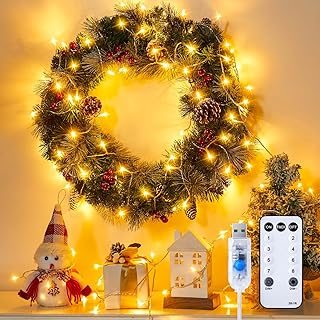 Minetom Minetom 200 LED String Lights - 72 Ft USB Plug in Twinkle Fairy Lights with 8 Modes and Remote, Indoor String Lights for Bedroom Classroom Christmas Tree Party Wedding Decorations, Warm White