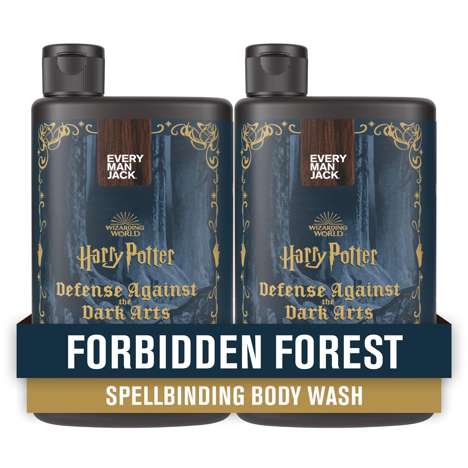 Every Man Jack Harry Potter Collectors Body Wash - Hogwarts Inspired Scents & Clean Ingredients - Defense Against the Dark Arts - Forbidden Forest Scent - 13.5 oz (Pack of 2)-0