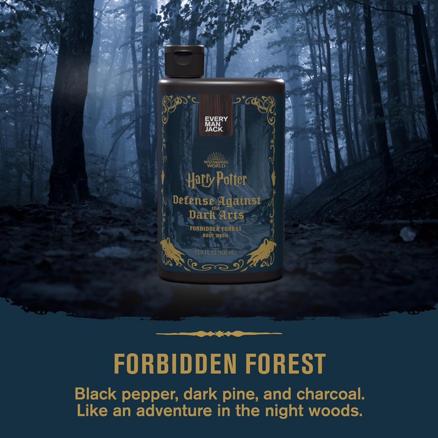 Every Man Jack Harry Potter Collectors Body Wash - Hogwarts Inspired Scents & Clean Ingredients - Defense Against the Dark Arts - Forbidden Forest Scent - 13.5 oz (Pack of 2)-3