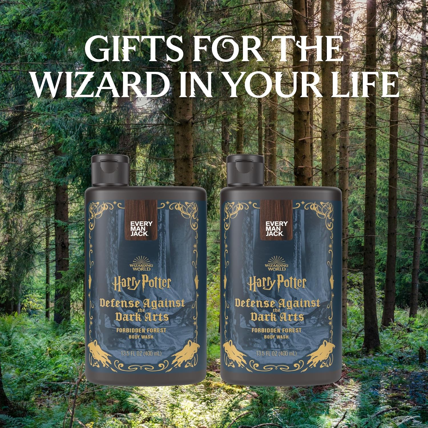 Every Man Jack Harry Potter Collectors Body Wash - Hogwarts Inspired Scents & Clean Ingredients - Defense Against the Dark Arts - Forbidden Forest Scent - 13.5 oz (Pack of 2)-4