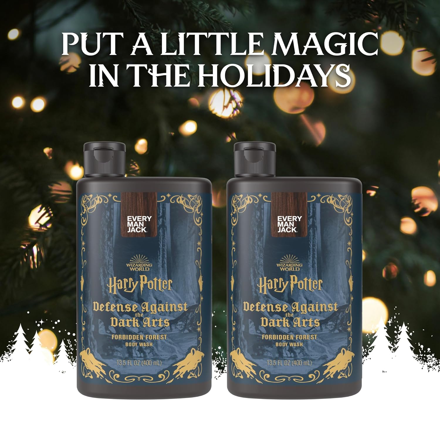 Every Man Jack Harry Potter Collectors Body Wash - Hogwarts Inspired Scents & Clean Ingredients - Defense Against the Dark Arts - Forbidden Forest Scent - 13.5 oz (Pack of 2)-6