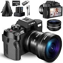 4K Digital Cameras for Photography，48MP/60FPS Video Camera for Vlogging, WiFi & App Control Vlogging Camera for YouTube, Small Camera with 32GB TF Card.Wide-Angle & Macro Lens…