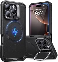 ESR for iPhone 16 Pro Max Case with Stand, 23FT Military-Grade Drop Protection, Heavy Duty Magnetic Phone Case, Compatible with MagSafe Accessories, Cyber Series, Black