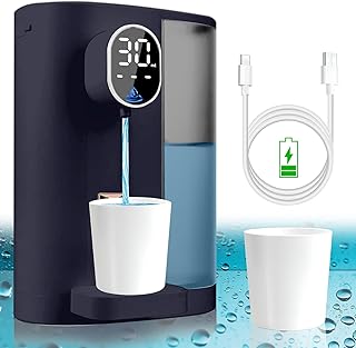 Automatic Mouthwash Dispenser for Bathroom, 4 Gear, 21 Oz, LED Display, Rechargeable Mouthwash Dispenser Container with Magnetic Cups Countertop/Wall Mounted Bathroom Accessories-Navyblue