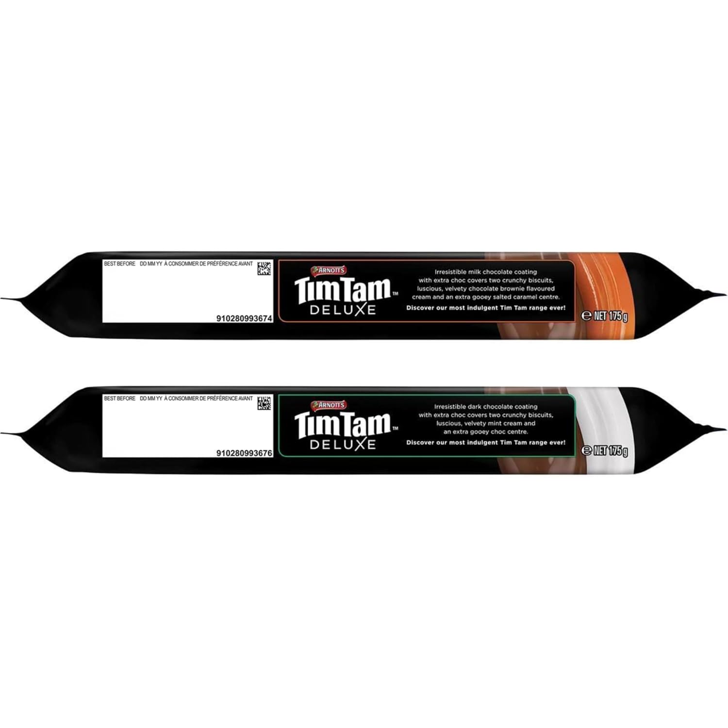 Tim Tam Deluxe Chocolate Biscuits 2 Pack - Salted Caramel Brownie 175g & Dark Choc Mint 175g-3