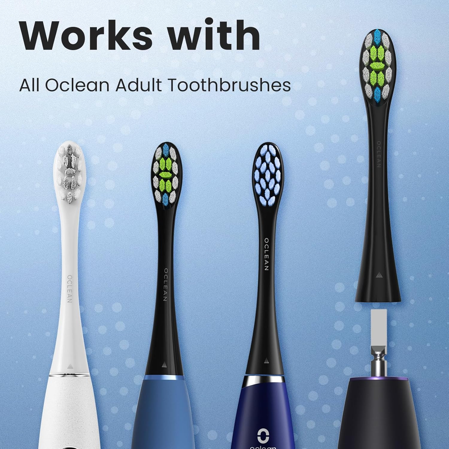 Oclean Professional Toothbrush Heads Refill Black 6 Packs-5