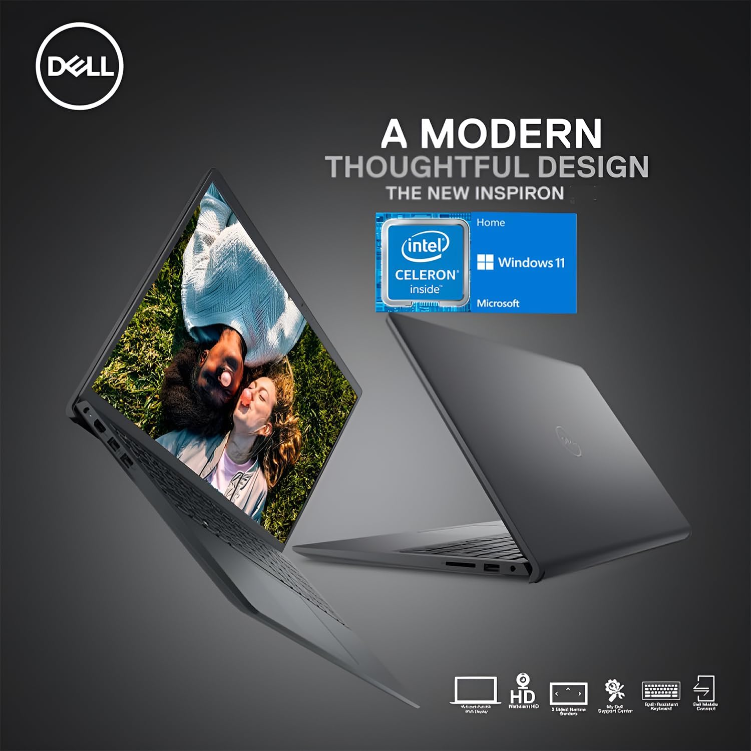 Dell Newest Inspiron 15.6'' Everyday Laptop, Intel Dual-Core Processor, HD Anti-Glare Display, SD-Card Reader, Wi-Fi & Bluetooth, HDMI, Webcam, WOWPC Bundle (Windows 11 Home, 16GB RAM | 1TBSSD)-1