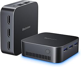 Blackview Mini PC Mini Computer MP80 Intel 11th Gen CPU N5095, 16GB RAM LPDDR5 512GB M.2 SSD, Mini Desktop Computers Micro PC Support 4K Triple Display/2.4/5G WiFi/Dual LAN/3 HDMI/3 USB Port