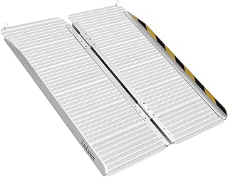 LIEKUMM Portable Wheelchair Ramp, 3FT Wheelchair Ramp, Aluminum Folding Ramp, 600LBS Capacity, Door Threshold Wheelchair Ramp, Threshold Ramp for Wheelchairs, Home, Stairs, Doorways and Steps