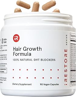 iRESTORE Hair Growth Supplement - Hair Loss Vitamins for Women and Men - Has Biotin Multivitamins & DHT Blocker to Reduce Hair Thinning - Hair Regrowth Pills for Thicker Fuller Volume - 30 Days Supply