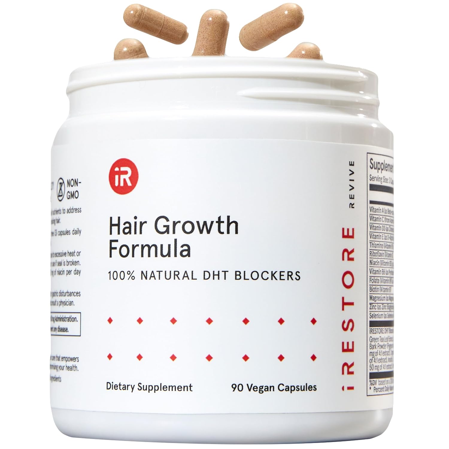 iRESTORE Hair Growth Supplement - Hair Loss Vitamins for Women and Men - Has Biotin Multivitamins & DHT Blocker to Reduce Hair Thinning - Hair Regrowth Pills for Thicker Fuller Volume - 30 Days Supply-0