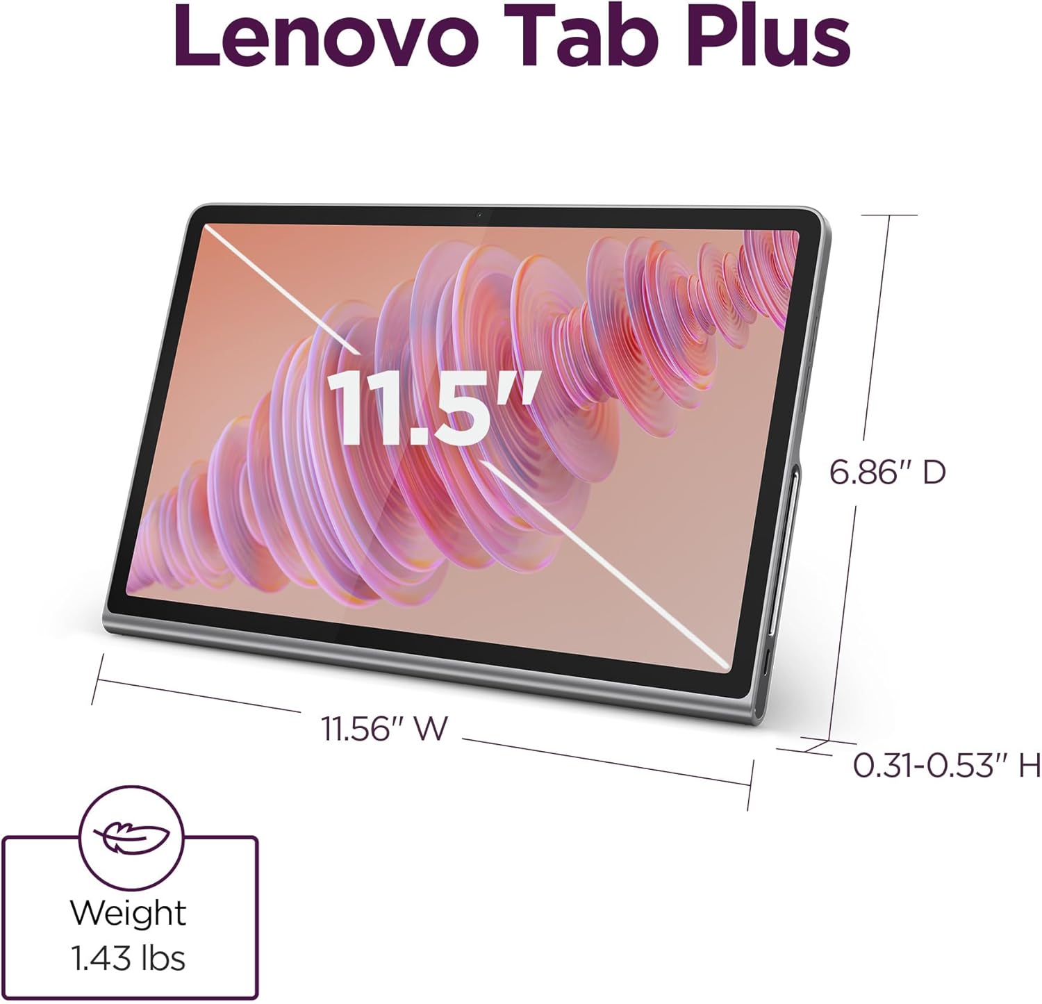 Lenovo Tab Plus - 2024 - Premium Entertainment Tablet - 8 JBL® Speakers - 11.5" 2K LCD Touch Display - 8GB Memory - 128GB Storage - MediaTek™ Helio G99 - Folio Case Included - Luna Grey-7